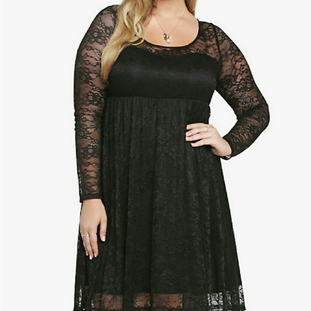 Black torrid lace overlay dress!